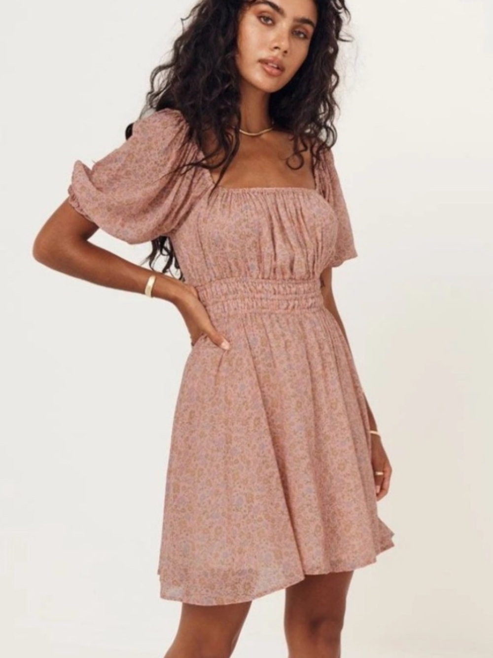SPELL & THE GYPSY COLLECTIVE Rae Mini Dress in Dusty Rose